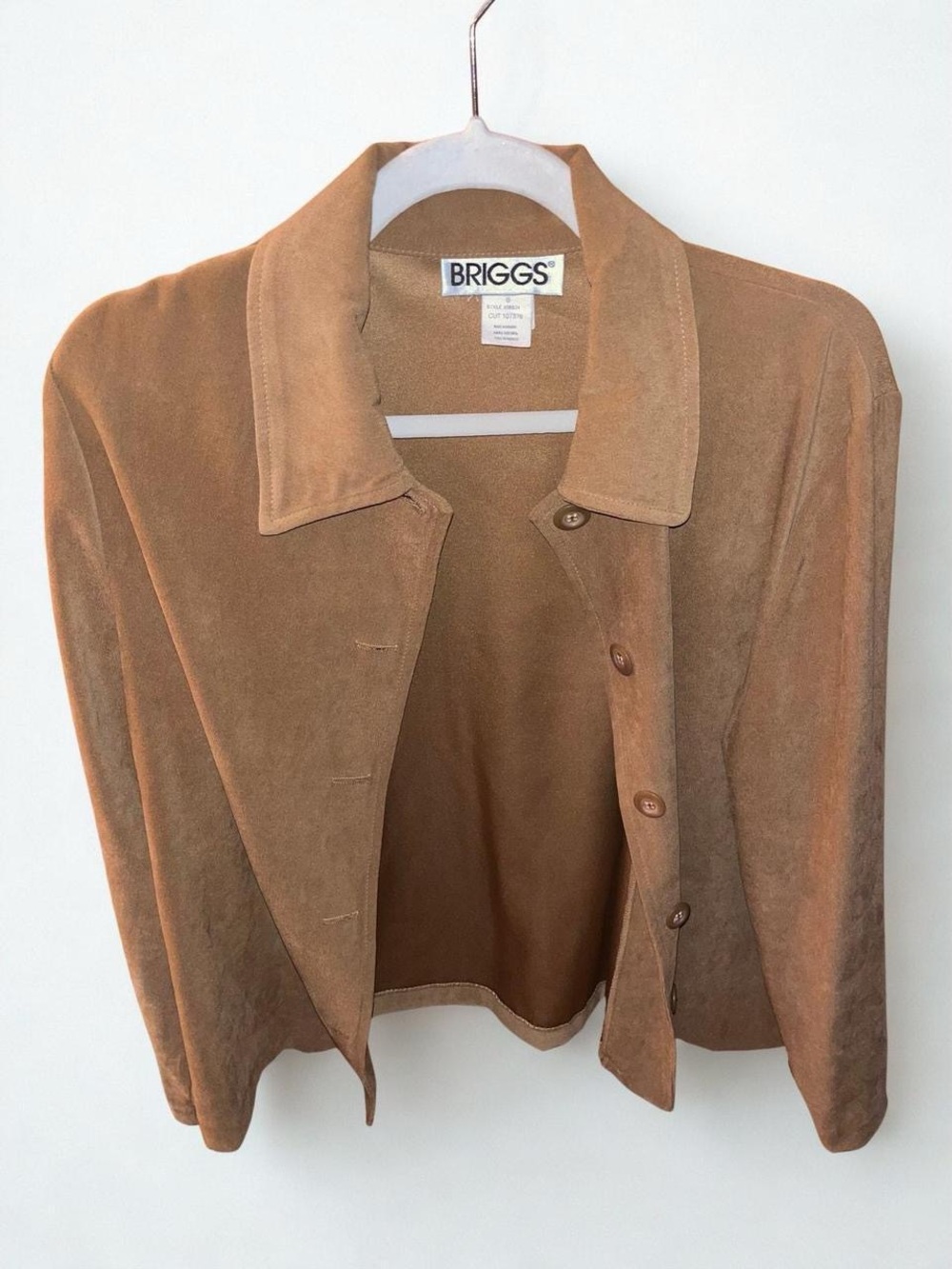 Briggs New York Women's Suede Button-Front Jacket in Camel